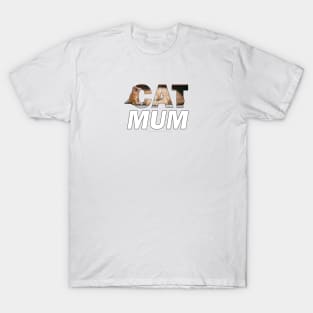 Cat mum - ginger cat oil painting word art T-Shirt